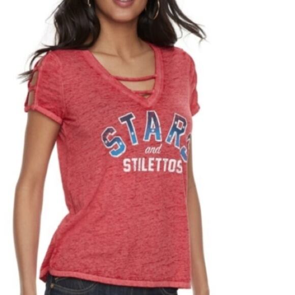 Rock & Republic stars and stilettos top - Picture 1 of 11